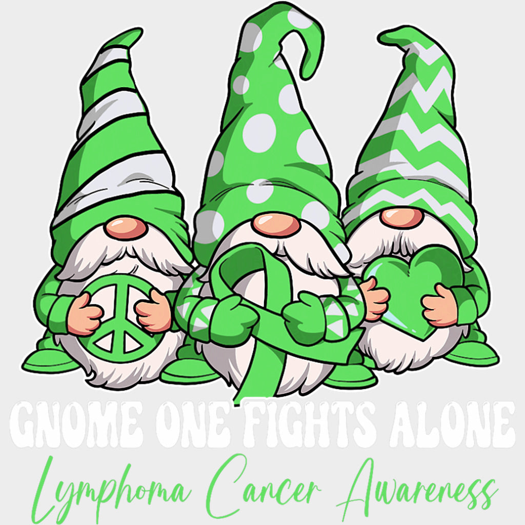 Gnome One Fights Alone - Lymphoma DTF Transfers Adult Unisex - S & M (10’’) / Light Color Design (See Imaging)