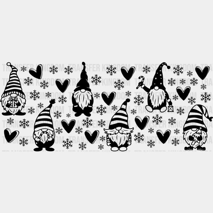Gnome Snowflake Design - Christmas Cup Wrap UV Sticker Permanent UV DTF Decal