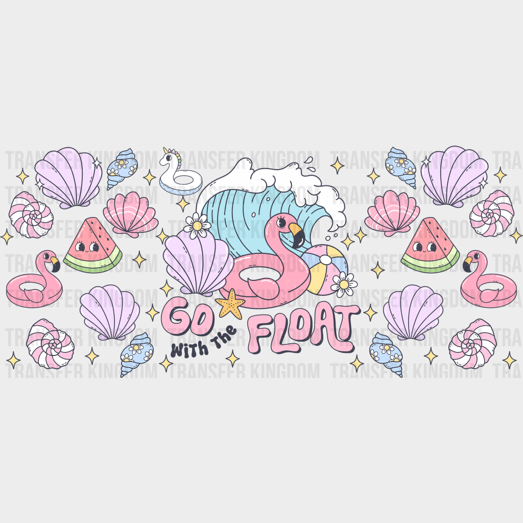 Go Float Flamingo - Summer Cup Wrap Uv Sticker Permanent Dtf Decal