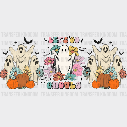 Go Ghosts Pumpkin Design - Halloween Cup Wrap Uv Sticker Permanent Dtf Decal