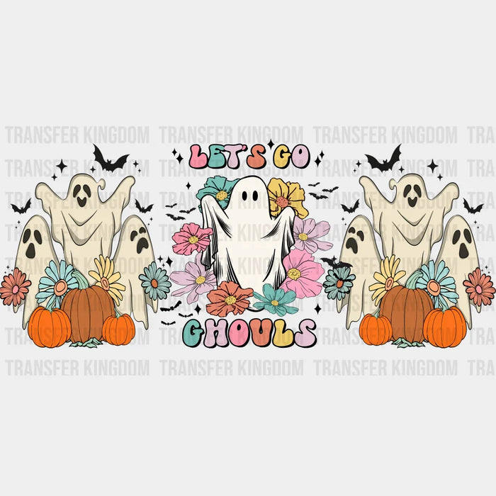 Go Ghosts Pumpkin Design - Halloween Cup Wrap UV Sticker Permanent UV DTF Decal