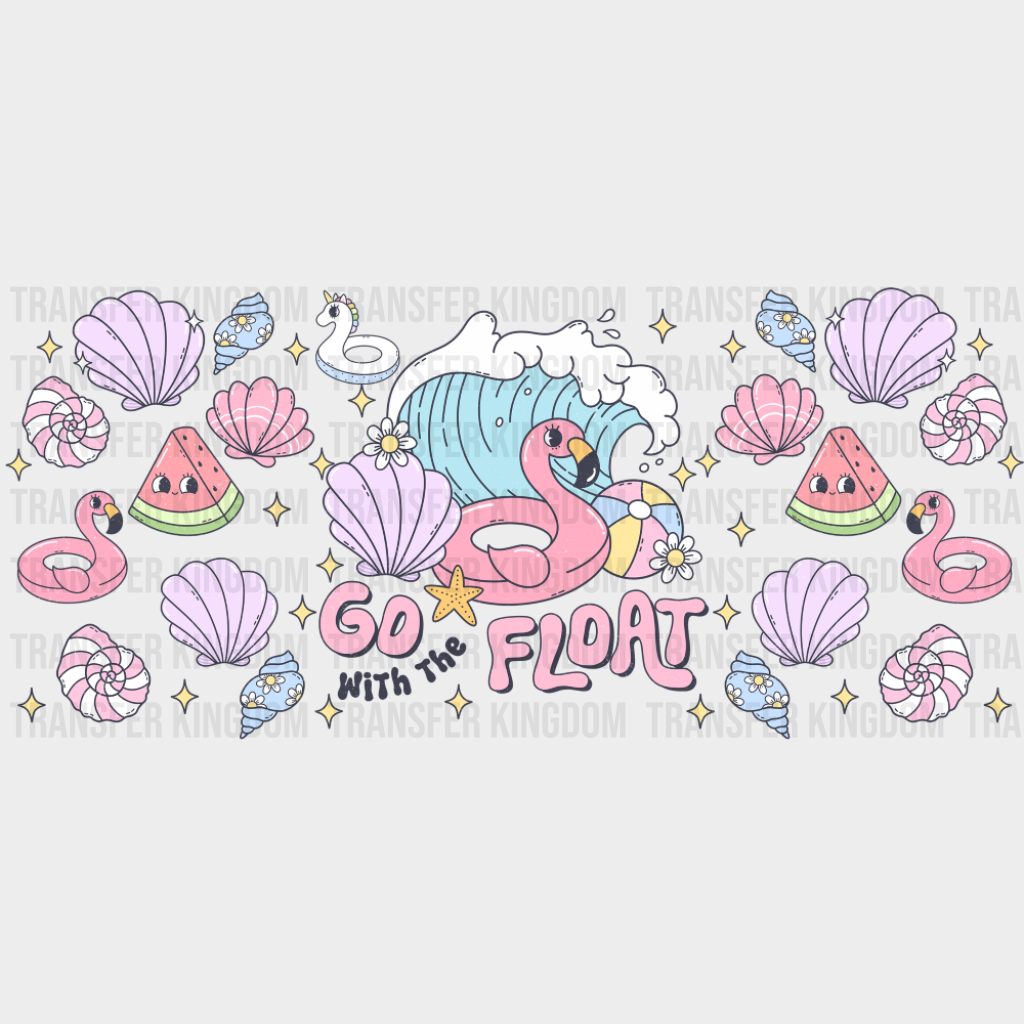 Go With The Float - Summer Cup Wrap UV Sticker Permanent UV DTF Decal UVDTF