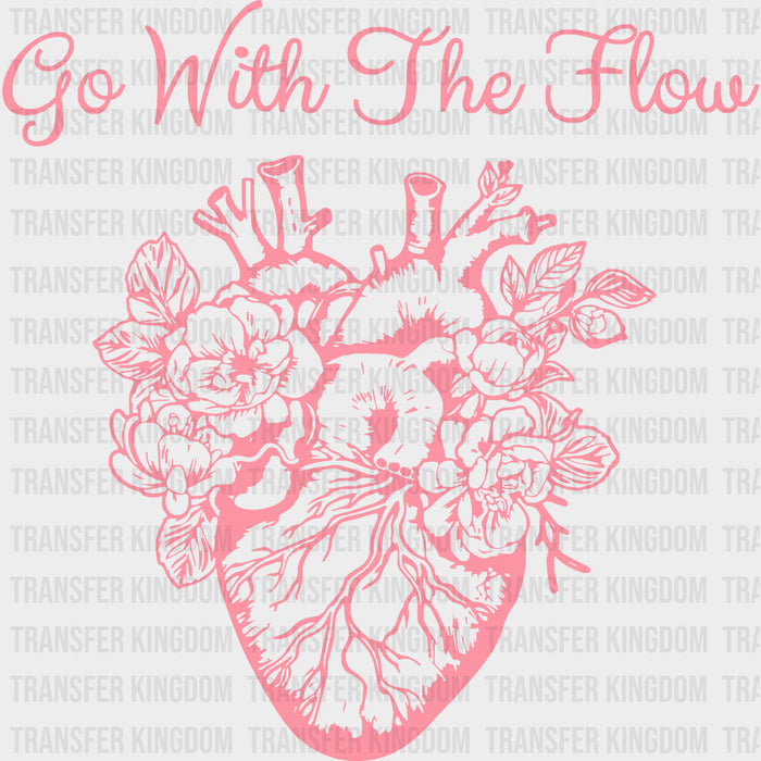 Go With The Flow Pink Design - Cardiac Nurse DTF Transfers