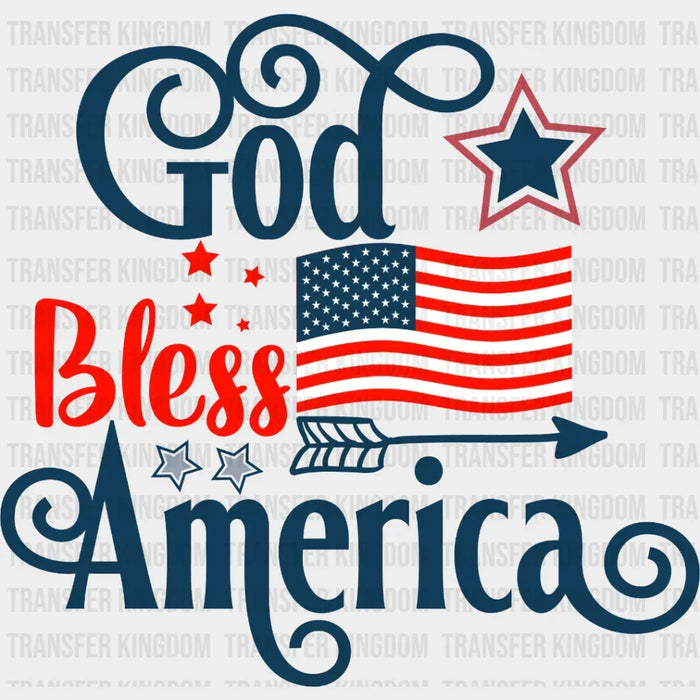 God Bless America Arrow Design - 4th Of July DTF Transfer
