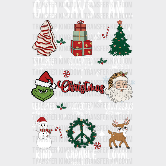 God Says I Am Christmas Design Dtf Heat Transfer Unisex - S & M ( 10 ) / Light Color See Imaging