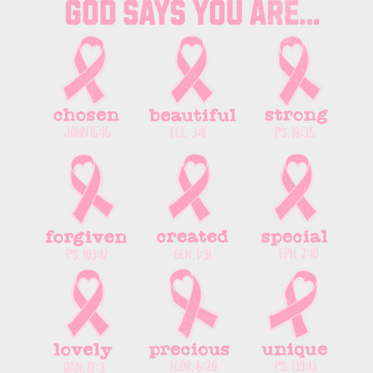 God Says You Are - Faith DTF Transfer Adult Unisex - S & M (10’’) / Light Color Design (See Imaging)
