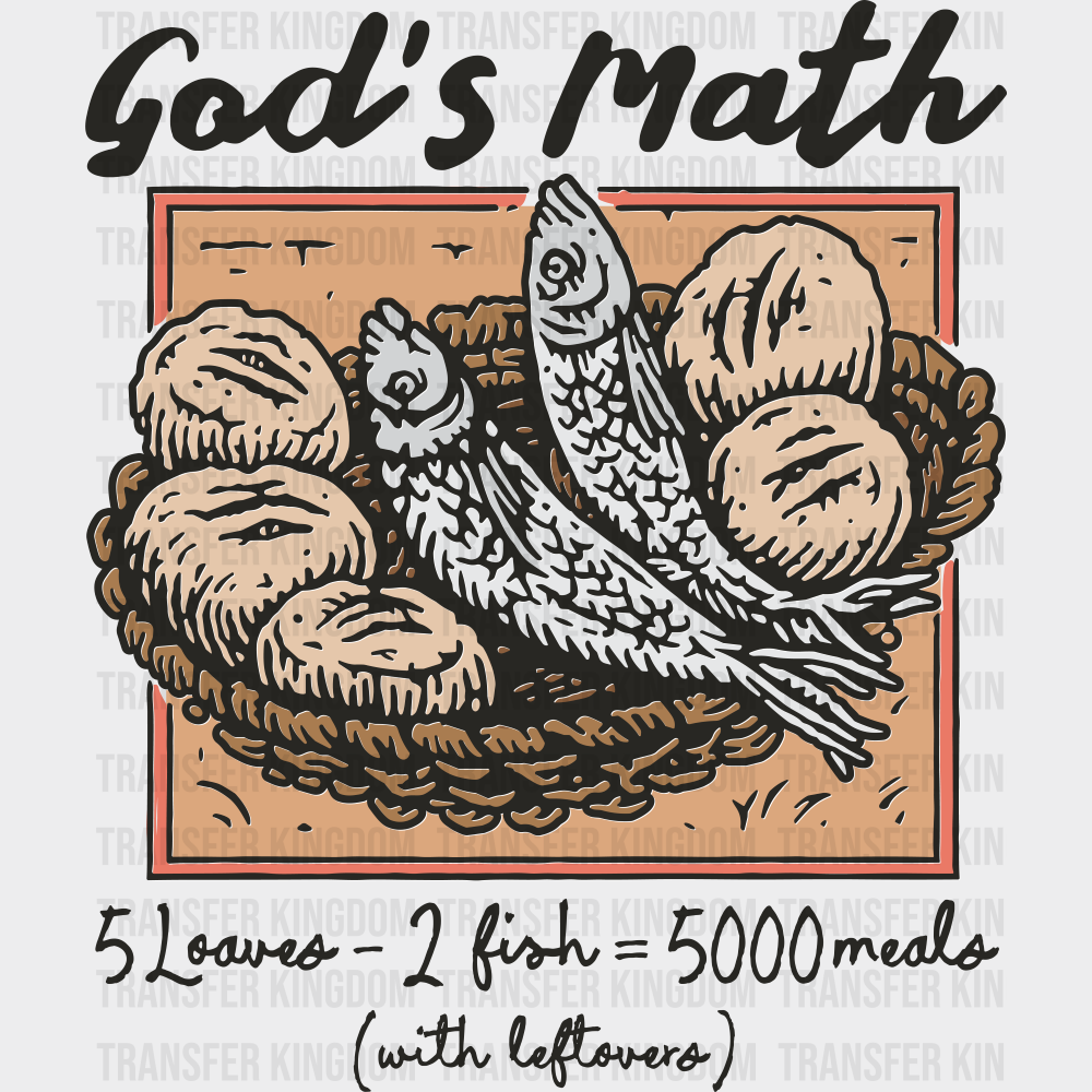 God’s Math - Faith DTF Transfer Adult Unisex - S & M (10’’) / Dark Color Design (See Imaging)