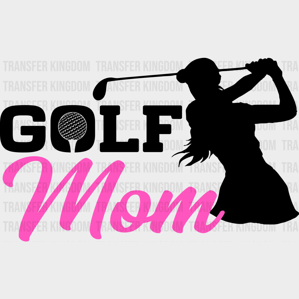 Golf Mom - Dtf Heat Transfer Unisex S & M (10’’) / Dark Color Design (See Imaging)