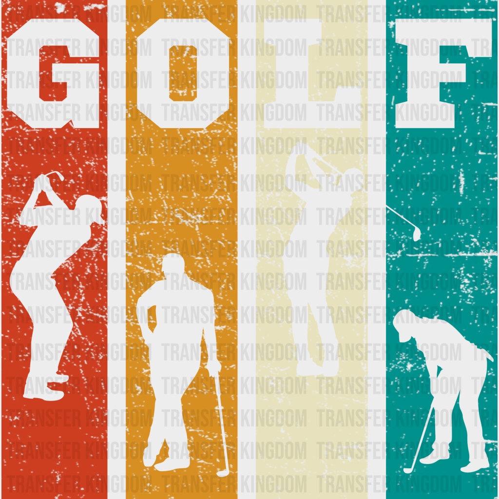 Golfer Silhouette Design - Golf Dtf Heat Transfer