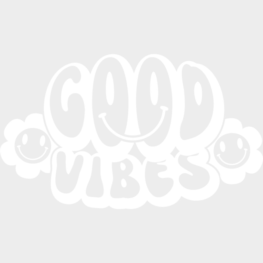 Good Vibes Brown And White Design - Good Vibes DTF Transfer Adult Unisex - S & M (10’’) / Light Color Design (See