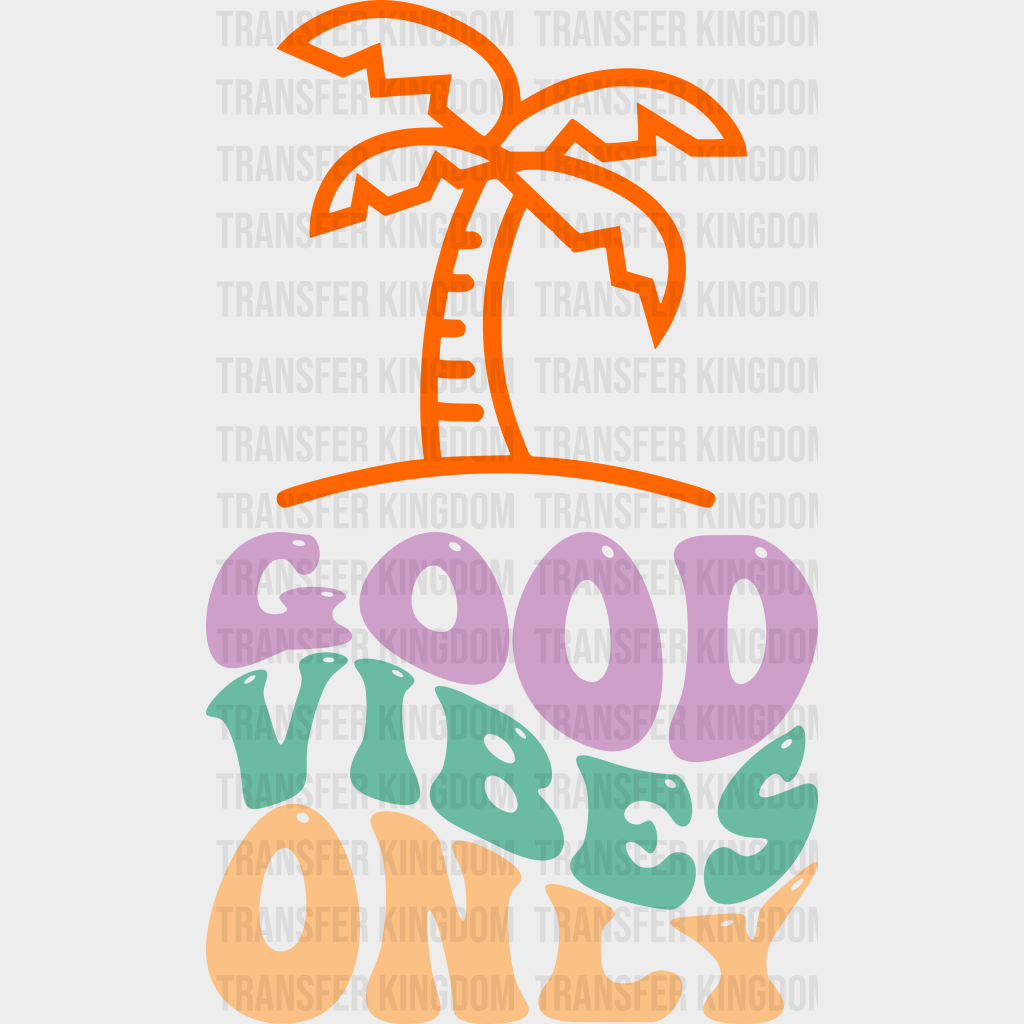 Good Vibes Only Summer Uv Dtf Transfer Cup Wrap Sticker