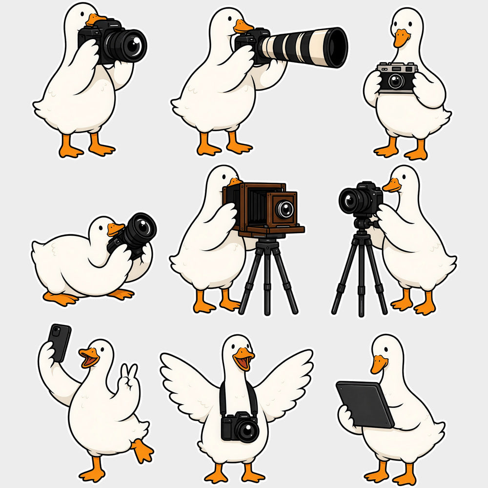 Goose With Camera - Photography DTF Transfers - Adult Unisex - S & M (10’’) / Light Color Design (See Imaging)