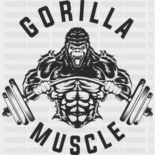 Gorilla Muscle - Gym Dtf Heat Transfer Unisex S & M (10’’) / Dark Color Design (See Imaging)