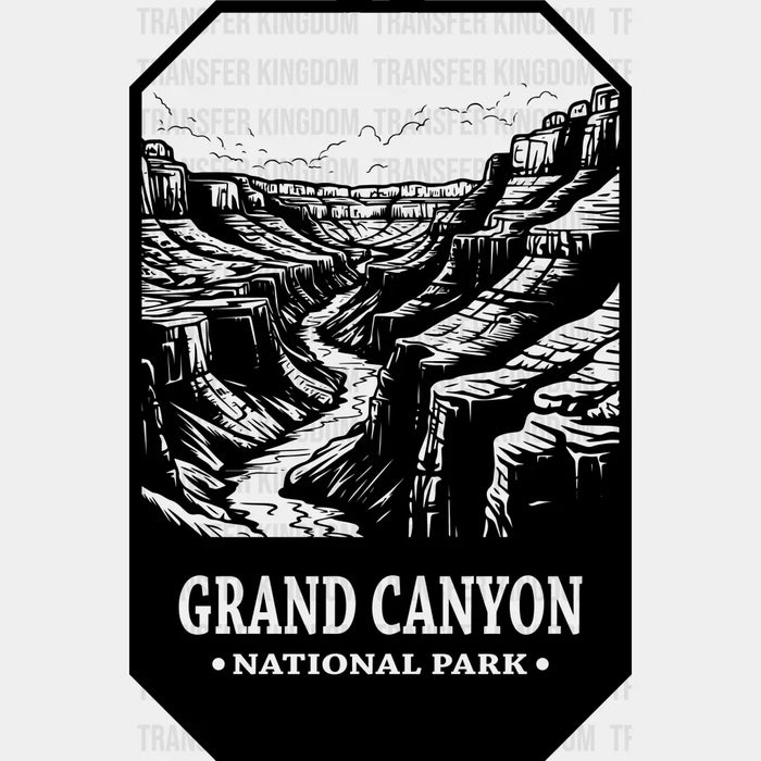 Grand Canyon National Park Black And White Design - National Parks DTF Transfers