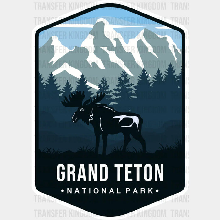 Grand Teton National Park Colorful Design - National Parks DTF Transfer
