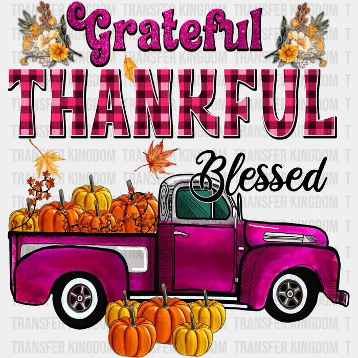 Grateful Thankful Blessed Purple - Fall DTF Transfer