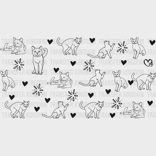 Gray Cat Design - Pets Cup Wrap Uv Sticker Permanent Dtf Decal