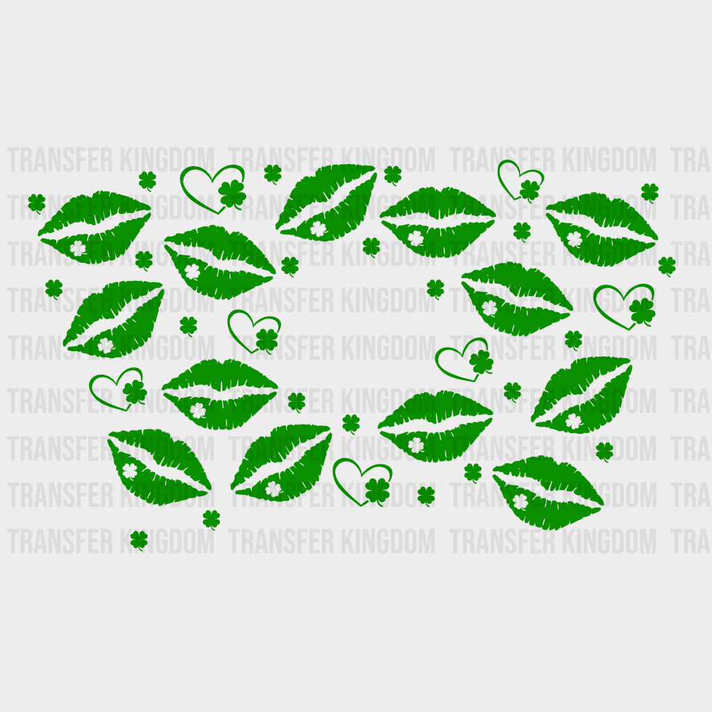 Green Lips St. Patrick’s Day Uv Dtf Transfer Cup Wrap Sticker