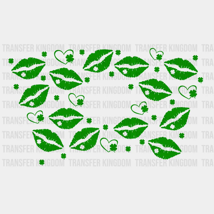 Green Lips St. Patrick's Day UV DTF Transfer Cup Wrap UV DTF Sticker