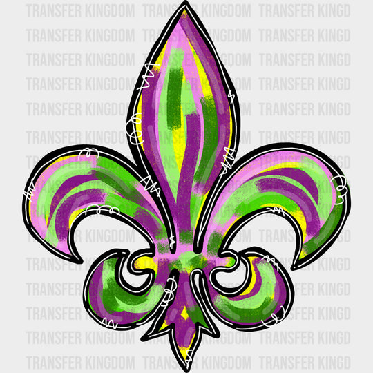 Green & Purple Fleur De Lis - Mardi Gras DTF Transfers