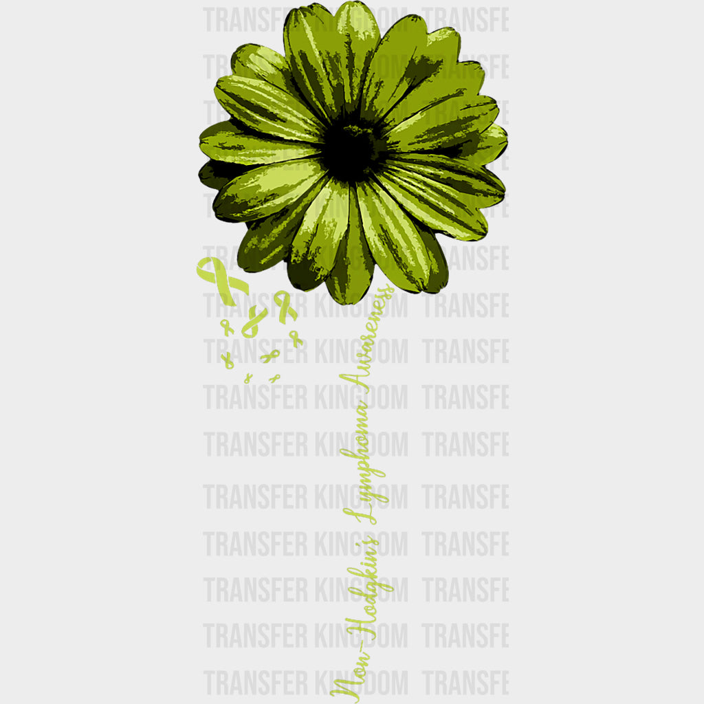 Green Sunflower & Ribbons - Lymphoma DTF Transfers transfer-kingdom