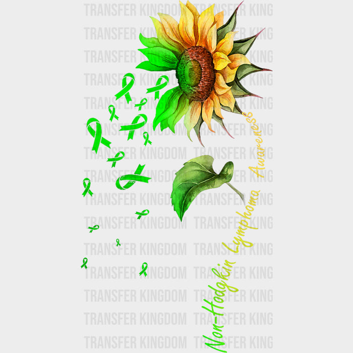 Green & Yellow Sunflower - Lymphoma DTF Transfers