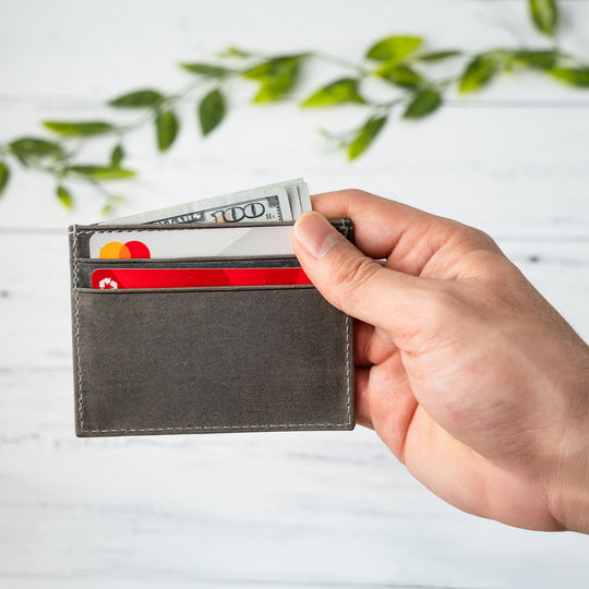 Faux Leather Credit Card Holder – Slim Minimalist Wallet for Men & Women