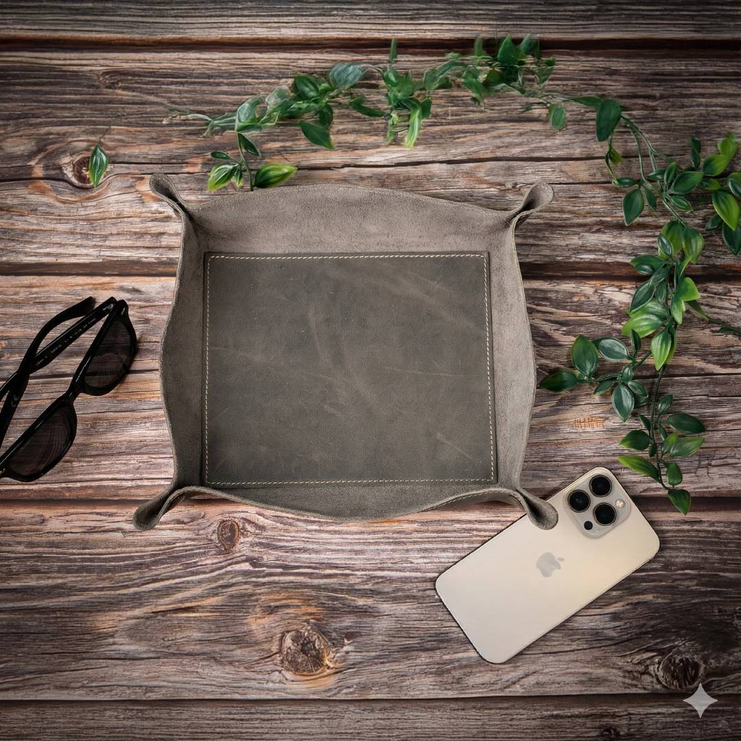 Custom Engraved Leather Tray