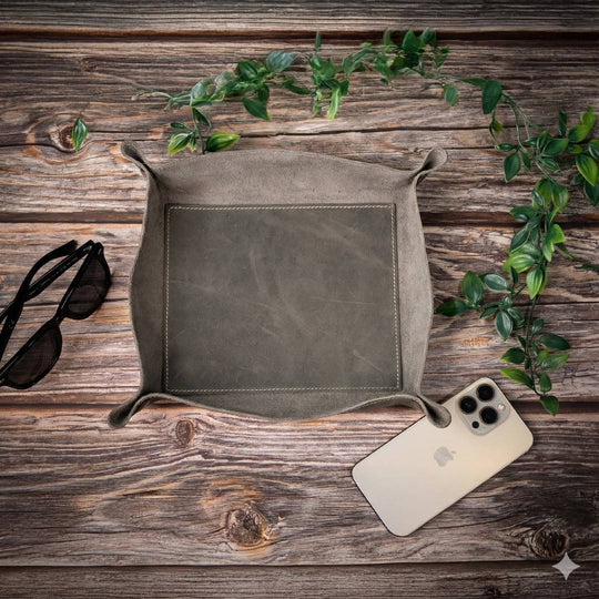 Custom Engraved Leather Tray