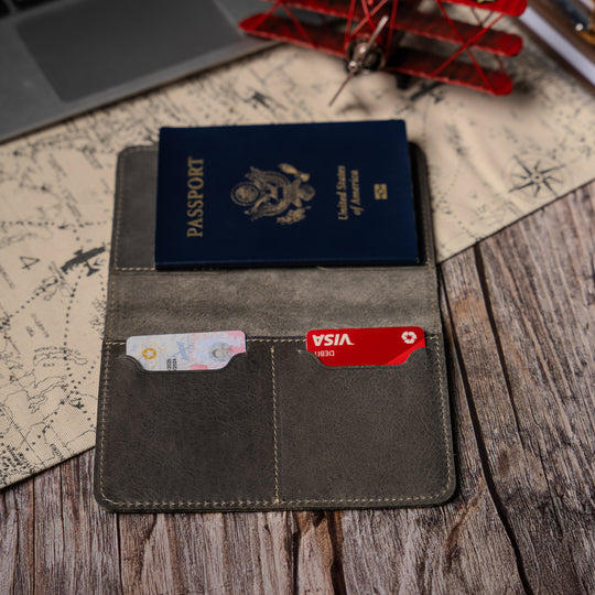 Faux Leather Passport Holder – Travel Wallet & Document Organizer