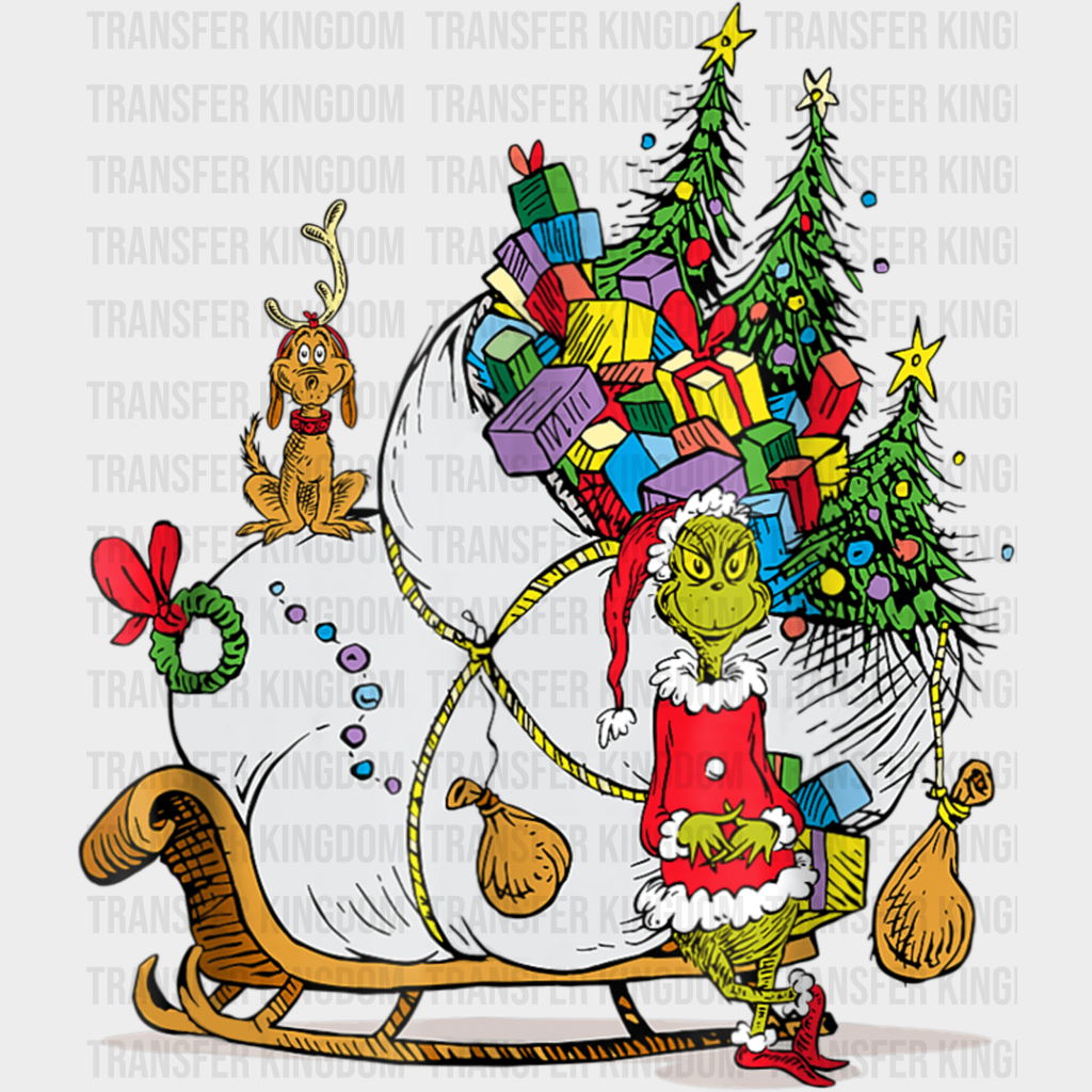 Grinch Gifts Christmas Design - Dtf Heat Transfer