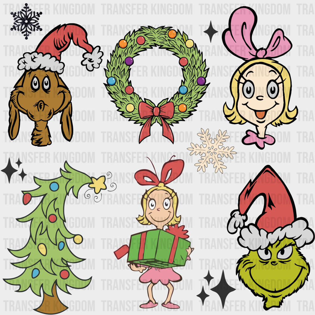 Grinch Xmass Christmas Design - Dtf Heat Transfer Unisex S & M ( 10 ) / Dark Color (See Imaging)