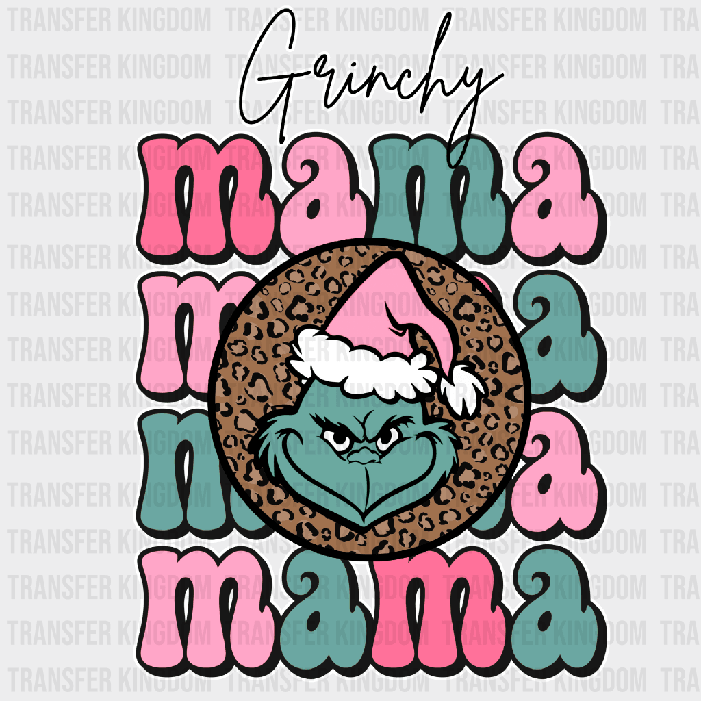 Grinchy Mama Christmas Design - Dtf Heat Transfer Unisex S & M ( 10 ) / Light Color (See Imaging)