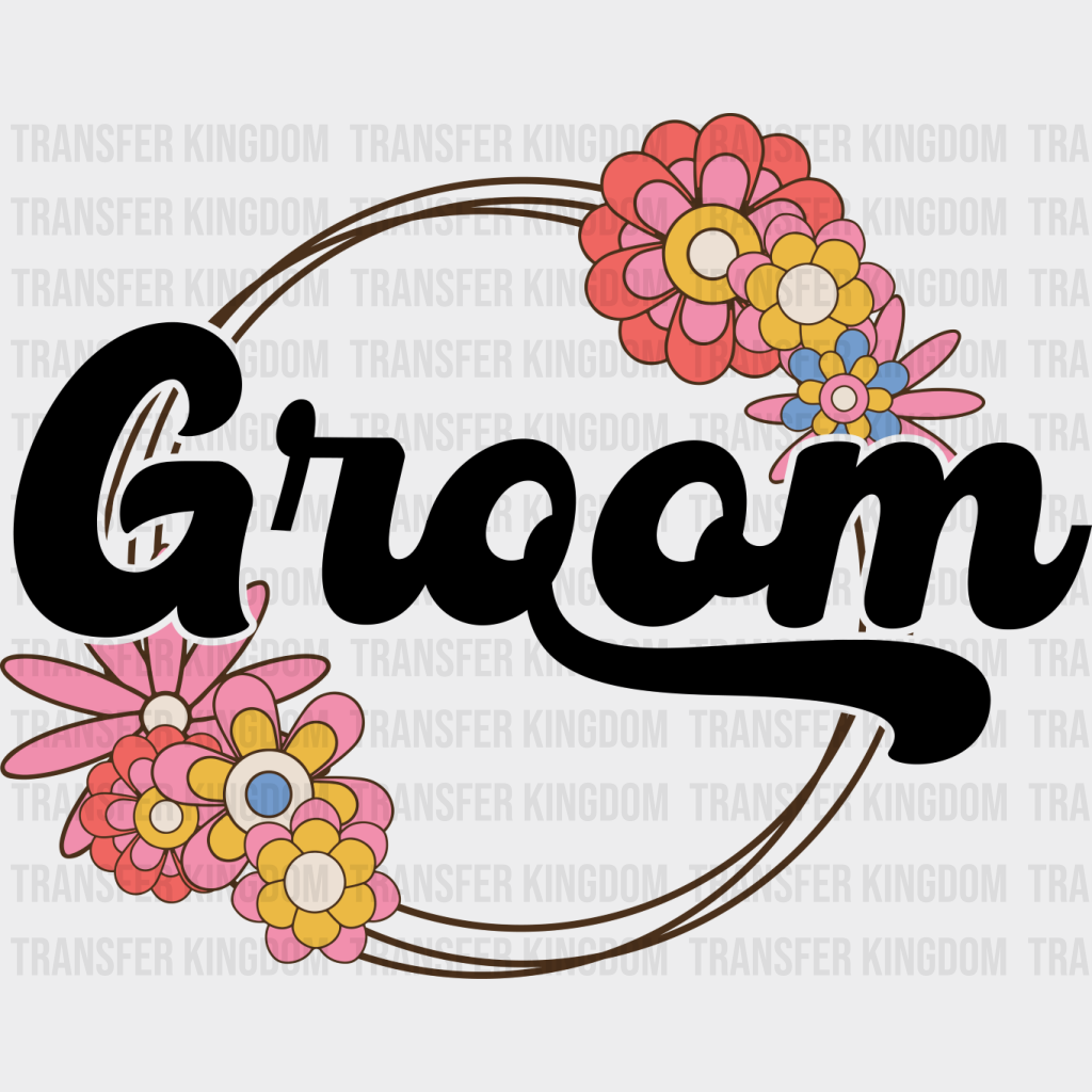 Groom Flower Design - Bachelorette Iron On Dtf Transfer Unisex S & M (10’’) / Dark Color See Imaging