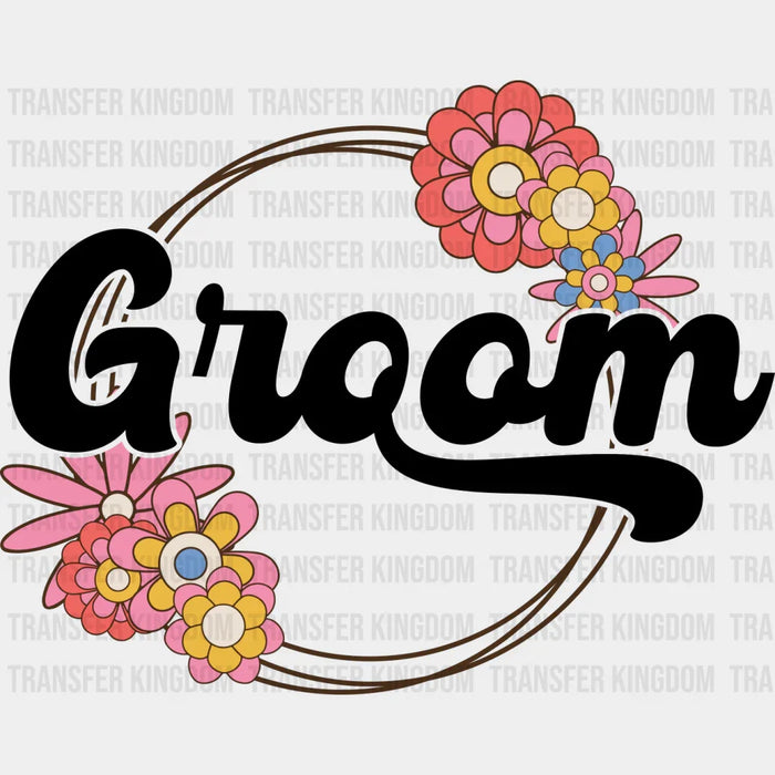 Groom Flower Design - Bachelorette Iron On DTF Transfer