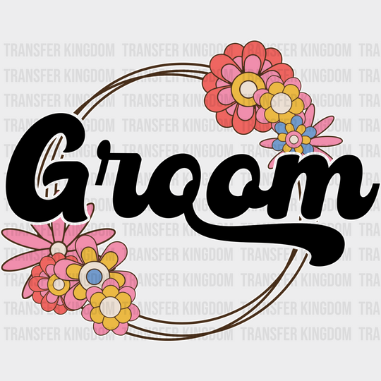 Groom Flower Design - Bachelorette Iron On Dtf Transfer Unisex S & M (10’’) / Light Color See