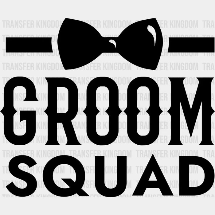 Groom Squad Bowtie B&W Design - Bachelor DTF Transfer