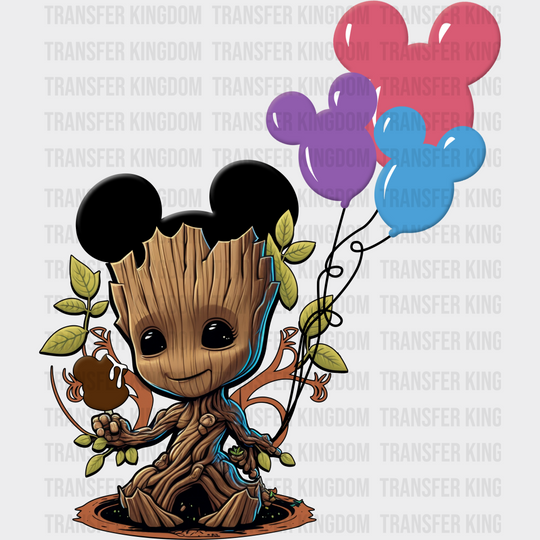 Groot Holding Balloons Disney Dtf Transfer Unisex - S & M (10’) / Dark Color Design See Imaging