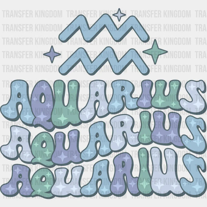 Groovy Aquarius Design - Zodiac & Horoscopes DTF heat transfer