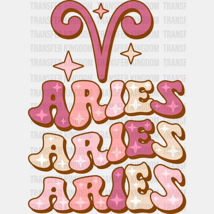 Groovy Aries Design - Zodiac & Horoscopes DTF heat transfer