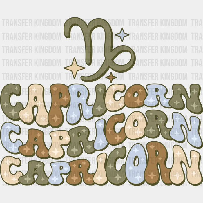 Groovy Capricorn Design - Zodiac & Horoscopes DTF heat transfer
