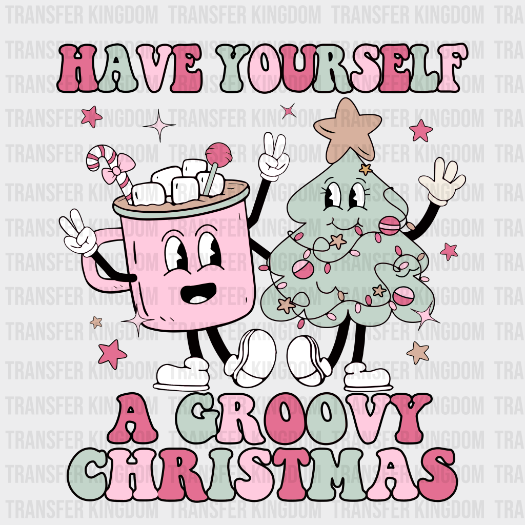 Groovy Christmas Design - Dtf Heat Transfer