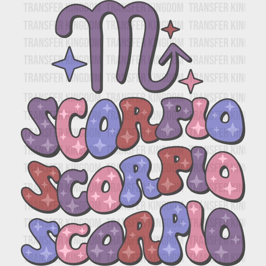 Groovy Scorpio Design - Zodiac & Horoscopes Dtf Heat Transfer