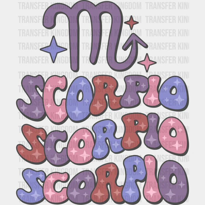 Groovy Scorpio Design - Zodiac & Horoscopes DTF heat transfer