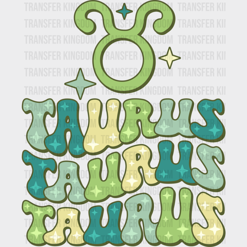 Groovy Taurus Design - Zodiac & Horoscopes Dtf Heat Transfer