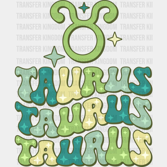 Groovy Taurus Design - Zodiac & Horoscopes DTF heat transfer