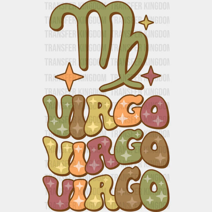 Groovy Virgo Design - Zodiac & Horoscopes DTF heat transfer