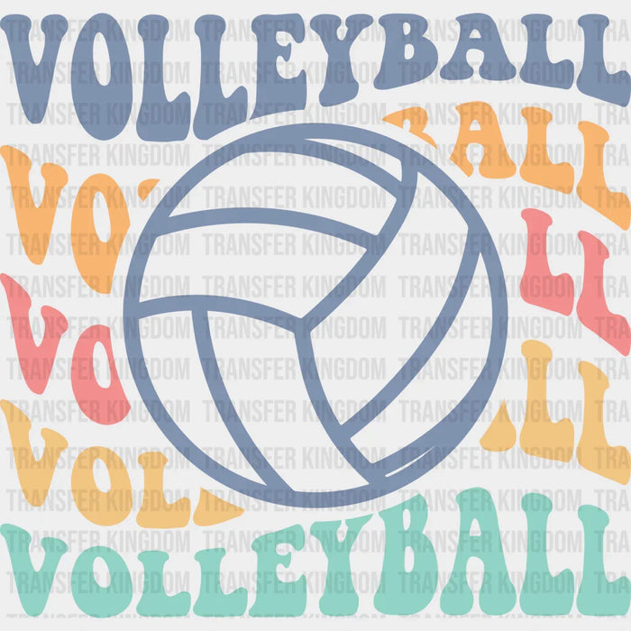Groovy Volleyball Design - Volleyball DTF Heat Transfer