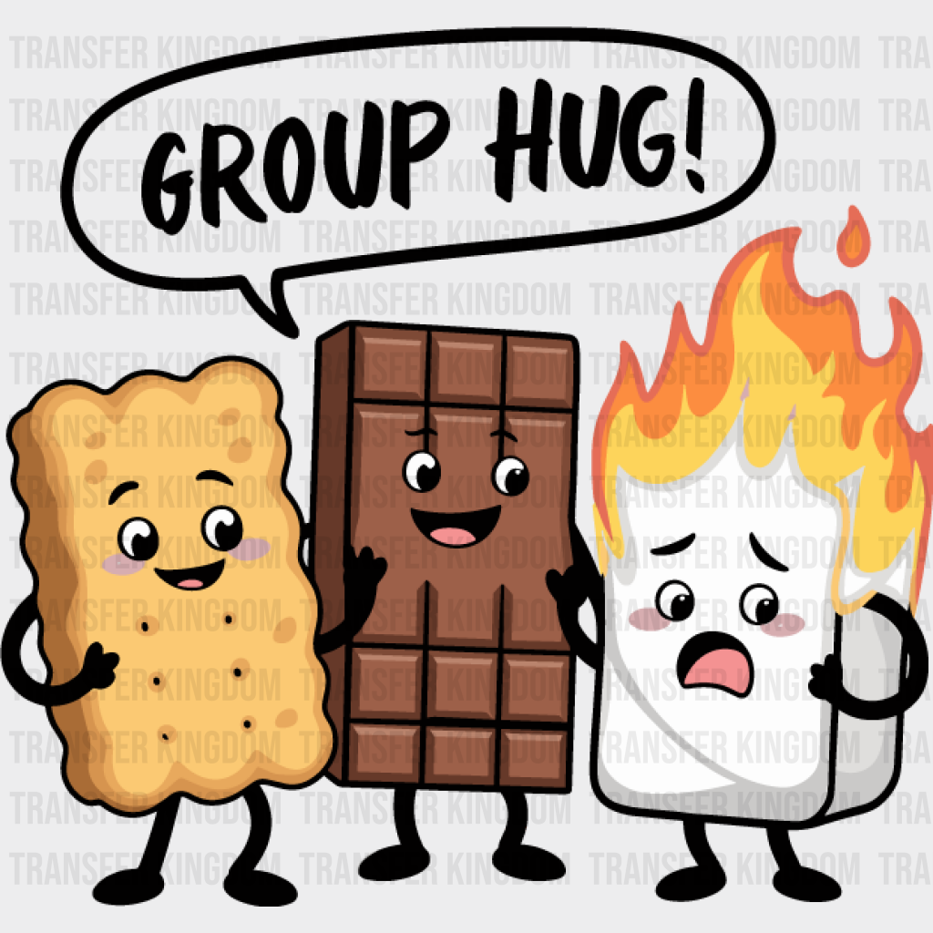 Group Hug - Camping DTF Transfer Adult Unisex - S & M (10’’) / Dark Color Design (See Imaging)