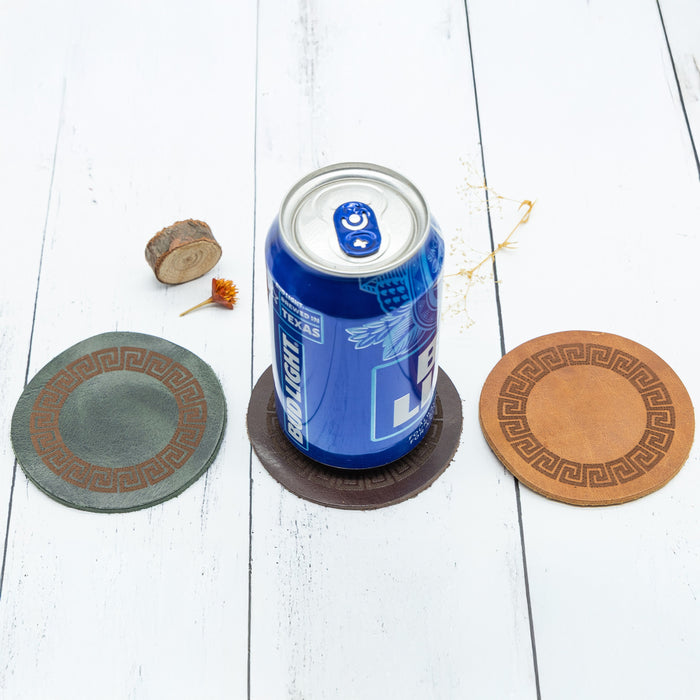 Custom Engraved Leather Coaster